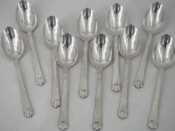 Christofle Aria 10 cuillères thé, café 13,5cm, excellent état métal argenté
