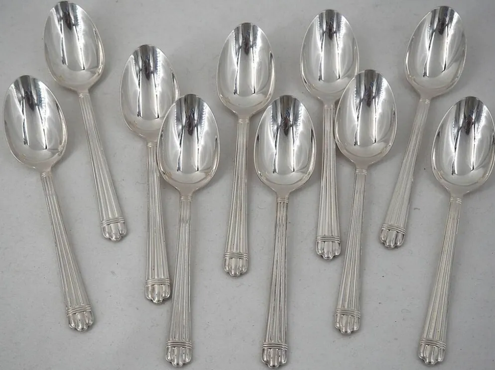 Christofle Aria 10 cuillères thé, café 13,5cm, excellent état métal argenté
