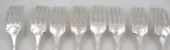 Christofle Cluny, 8 fourchettes de table, 20,5 cm, métal argenté, excellent état