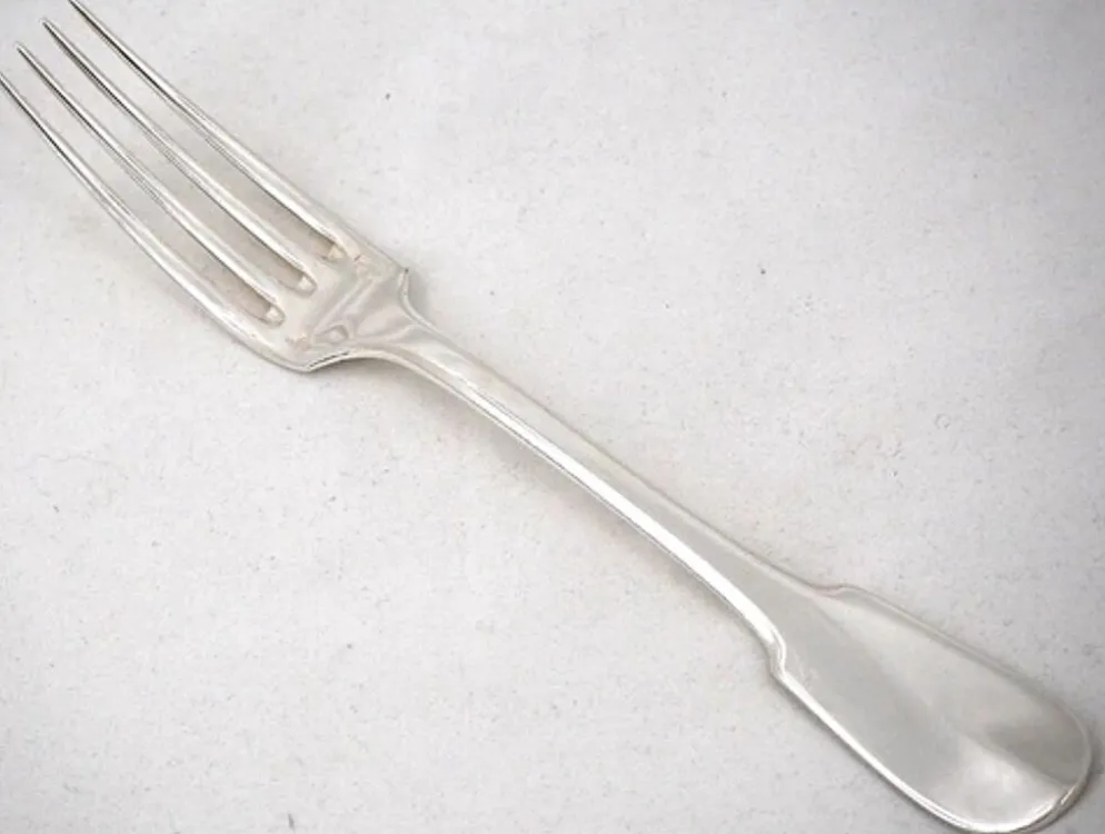 Christofle Cluny, 8 fourchettes de table, 20,5 cm, métal argenté, excellent état
