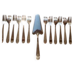 Christofle Ensemble de 12 fourchettes à gâteau et 1 Pelle à tarte