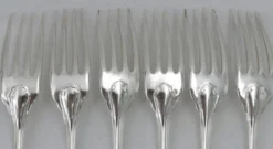 Christofle Japonais, 6 couverts de table, 12 pièces en métal argenté