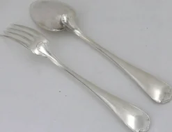 Christofle Japonais, 6 couverts de table, 12 pièces en métal argenté