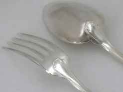 Christofle Japonais, 6 couverts de table, 12 pièces en métal argenté