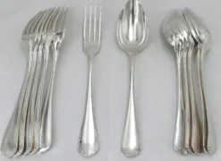 Christofle Japonais, 6 couverts de table, 12 pièces en métal argenté