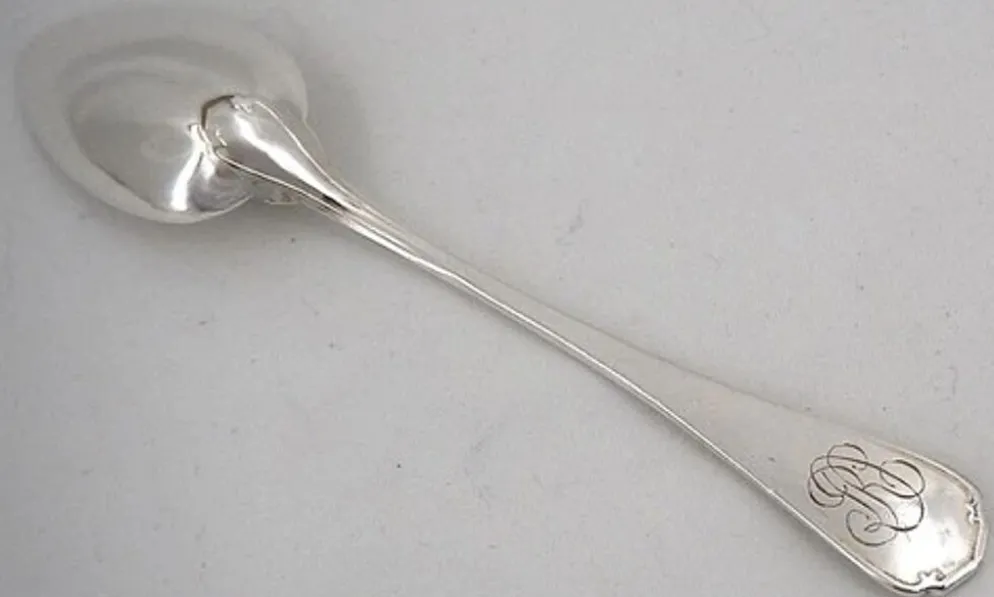 Christofle Japonais, 12 cuillères à thé, café, dessert, 14,2 cm, monogramme "RD"