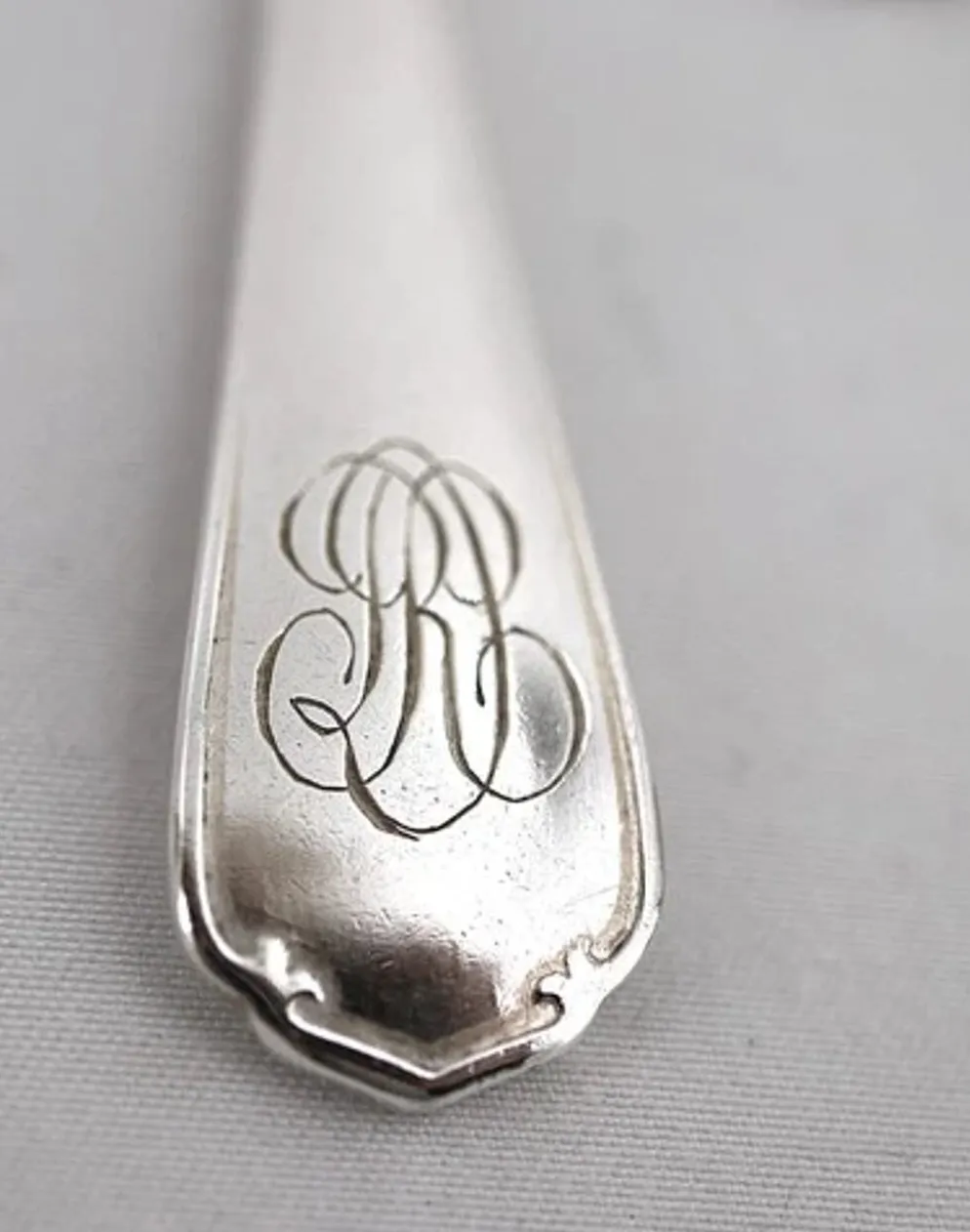 Christofle Japonais, 12 cuillères à thé, café, dessert, 14,2 cm, monogramme "RD"