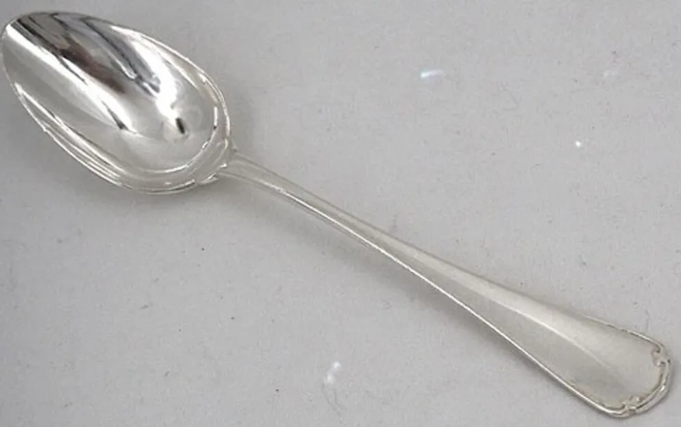 Christofle Japonais, 12 cuillères à thé, café, dessert, 14,2 cm, monogramme "RD"