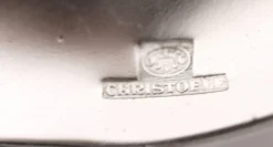Christofle Malmaison, couvert de service à salade 2 pièces en métal argenté.