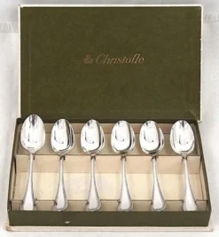 Christofle Malmaison, 6 cuillères à moka, café, 10 cm, état proche du neuf.