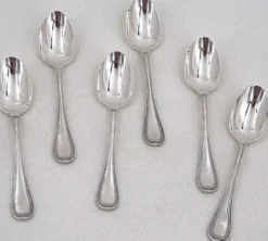 Christofle Malmaison, 6 cuillères à moka, café, 10 cm, état proche du neuf.
