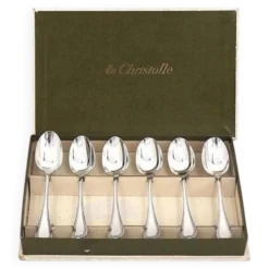 Christofle Malmaison, 6 cuillères à moka, café, 10 cm, état proche du neuf.