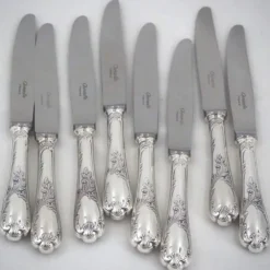 Christofle Marly, 8 couteaux à entremets, dessert, fromage, métal argenté 19,5cm