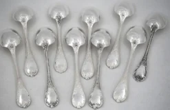 Christofle Marly, 10 cuillères de table métal argenté, 21 cm.