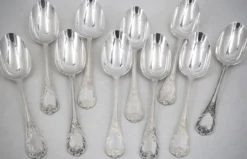 Christofle Marly, 10 cuillères de table métal argenté, 21 cm.