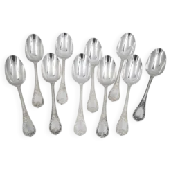 Christofle Marly, 10 cuillères de table métal argenté, 21 cm.
