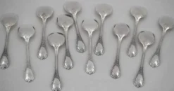 Christofle Marly, 12 cuillères, pelles à glace en métal argenté, 12,8 cm.