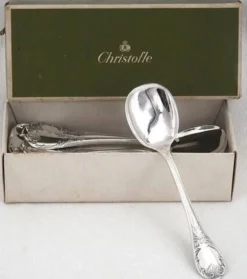 Christofle Marly, 12 cuillères, pelles à glace en métal argenté, 12,8 cm.