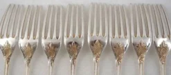 Christofle Marly, 8 fourchettes de table 20,5 cm métal argenté, pièces récentes.