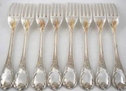 Christofle Marly, 8 fourchettes de table 20,5 cm métal argenté, pièces récentes.