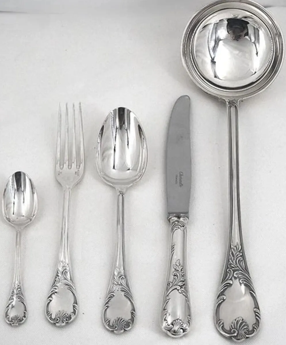 Christofle Marly ménagère set 49 pièces, couteaux, métal argenté, excellent état