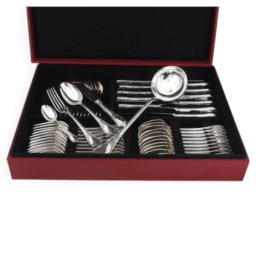Christofle Marly ménagère set 49 pièces, couteaux, métal argenté, excellent état