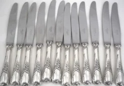 Christofle Marly ménagère set 49 pièces, couteaux, métal argenté, excellent état