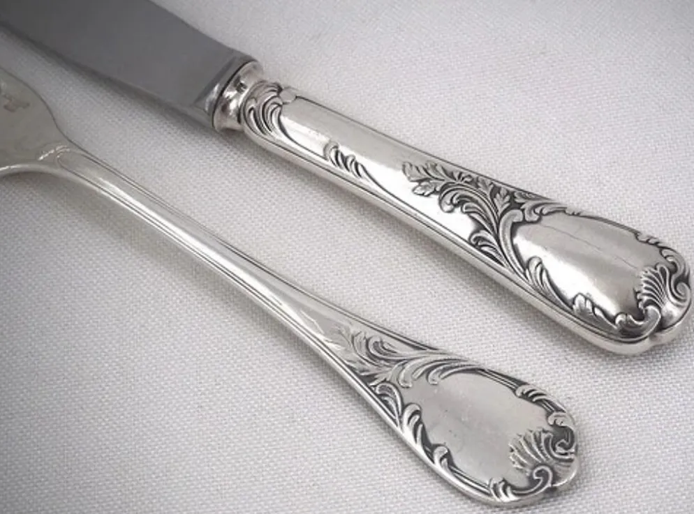 Christofle Marly ménagère set 49 pièces, couteaux, métal argenté, excellent état