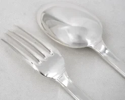 Christofle modèle Atlas, 10 couverts à entremets, dessert, 20 pièces, Art Déco, 17,8 cm