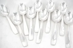 Christofle modèle Atlas, 10 couverts à entremets, dessert, 20 pièces, Art Déco, 17,8 cm