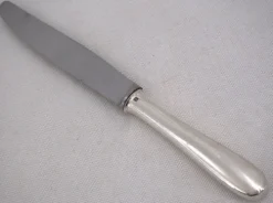Christofle modèle Dax, 6 couteaux à entremets, dessert, fromage, métal arge