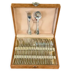 Christofle perles , couverts entremet 12 fourchettes 12 cuillères 17cm