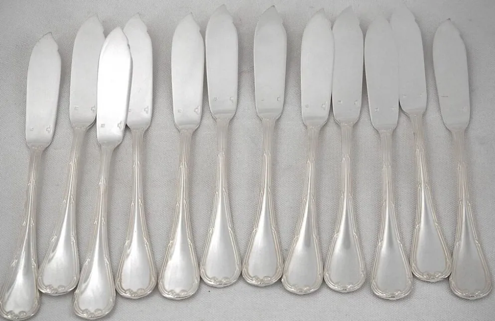 Christofle Ruban 12 couverts poisson 24 pièces métal argenté excellent état