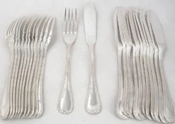 Christofle Ruban 12 couverts poisson 24 pièces métal argenté excellent état
