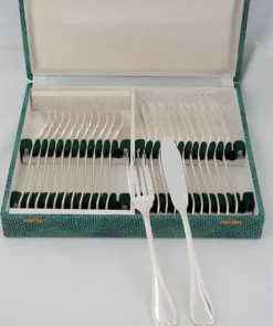 Christofle Ruban 12 couverts poisson 24 pièces métal argenté excellent état