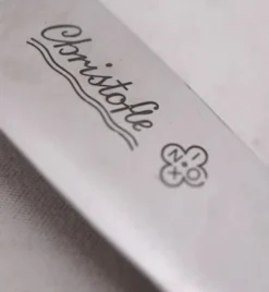 Christofle Rubans, 10 couteaux à entremets, dessert, fromage, métal argenté.