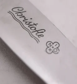 Christofle Rubans, 10 couteaux à entremets, dessert, fromage, métal argenté.