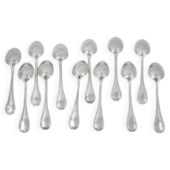 Christofle Rubans, 12 cuillères à thé, café, dessert, 14,5 cm, excellent état