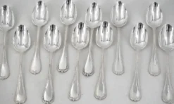 Christofle Rubans, 12 cuillères à thé, café, dessert, 14,5 cm, excellent état