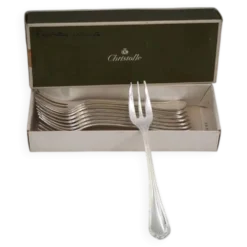 Christofle Spatours, 12 fourchettes à gâteaux, métal argenté, excellent état.