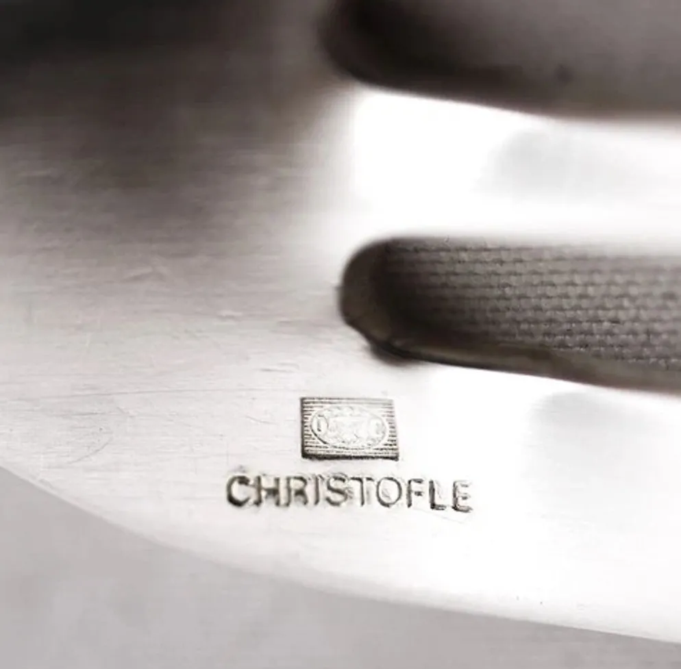 Christofle Spatours, 12 fourchettes à gâteaux, métal argenté, excellent état.