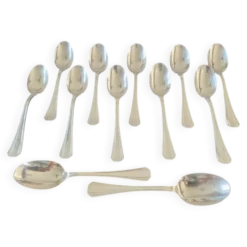 Christofle - Série de 12 cuillères de table modèle Boréal en métal argenté