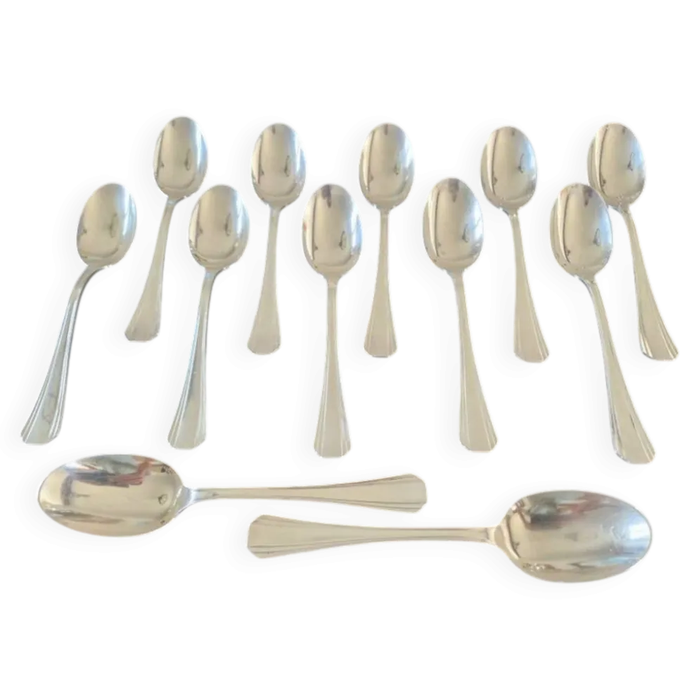 Christofle - Série de 12 cuillères de table modèle Boréal en métal argenté