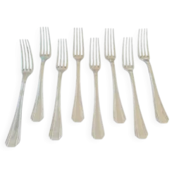 Christofle - Série de 8 fourchettes de table modèle Boréal en métal argenté