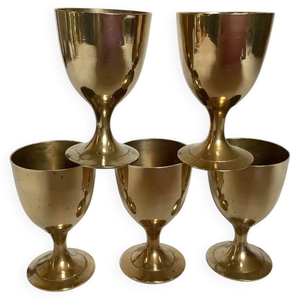 Cinq coquetiers en laiton