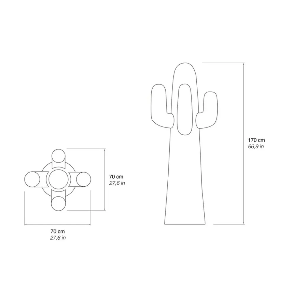 Cintre en cactus vert par Gufram - Design en polyuréthane flexible
