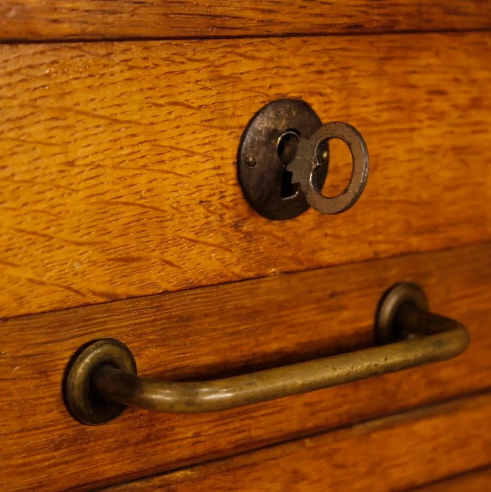 Classeur français en bois de chêne