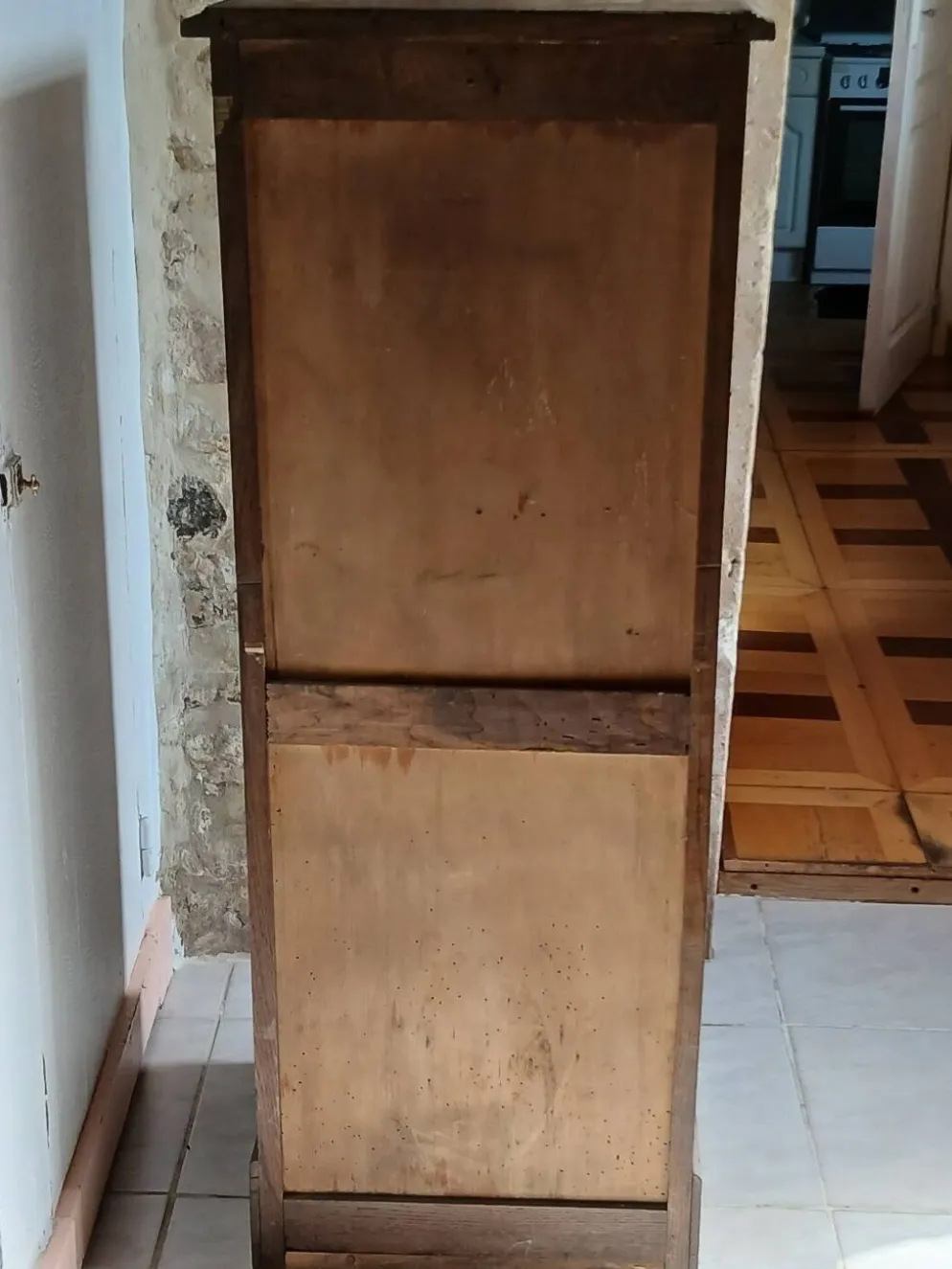 Classeur / Meuble à Rideaux Vintage Circa 1940 – Chêne Plaq