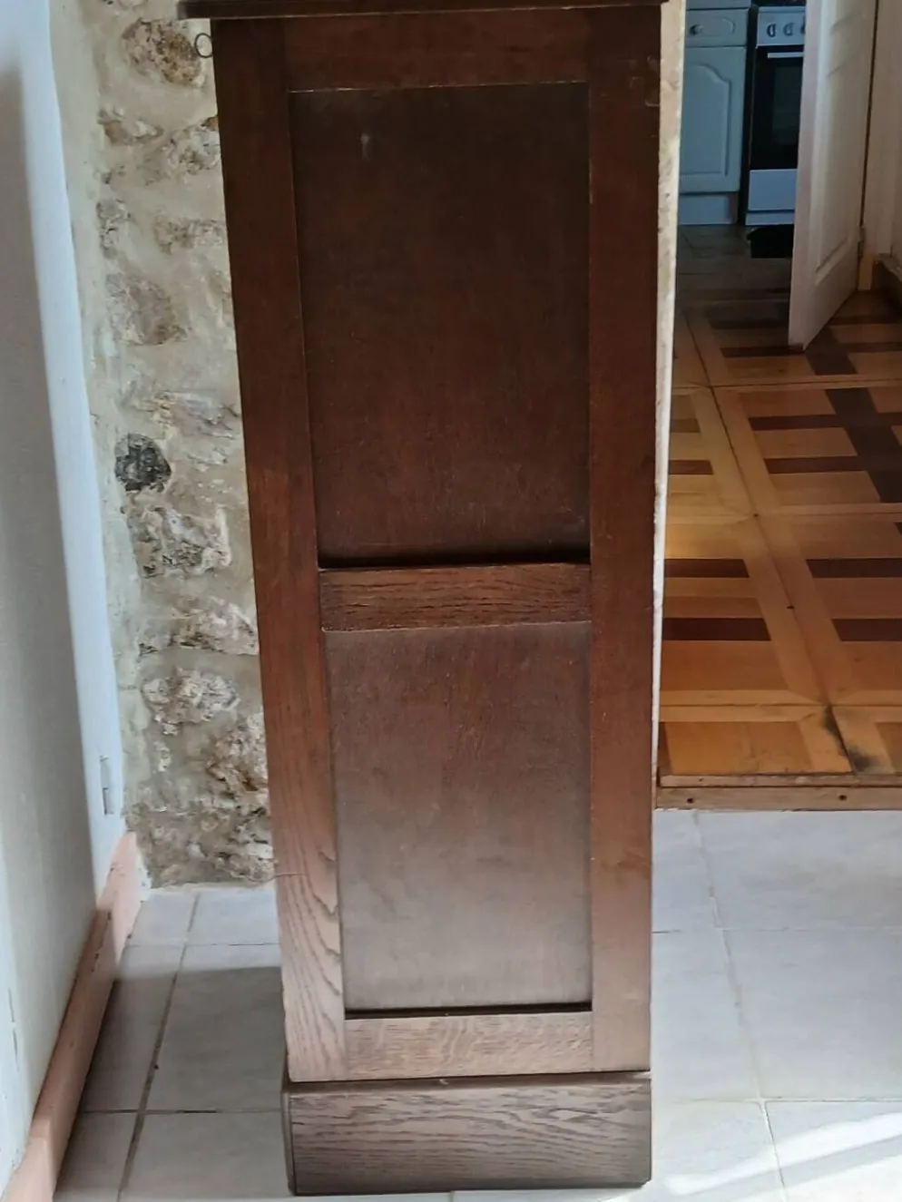 Classeur / Meuble à Rideaux Vintage Circa 1940 – Chêne Plaq