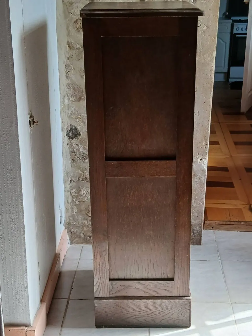 Classeur / Meuble à Rideaux Vintage Circa 1940 – Chêne Plaq